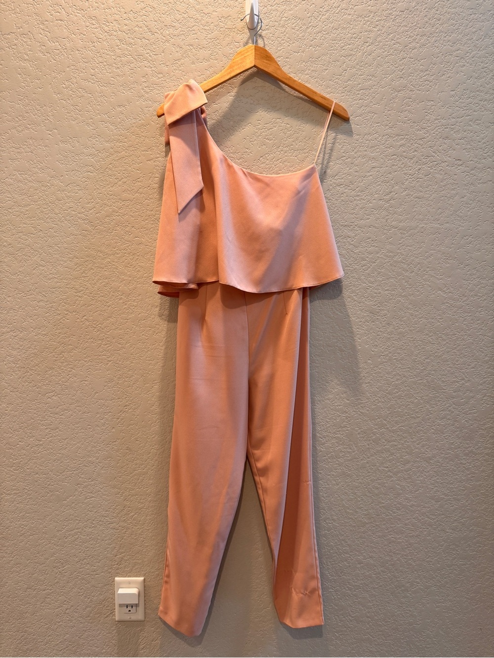 Miss Selfridge One-Shoulder Blush Pink Jumpsuit